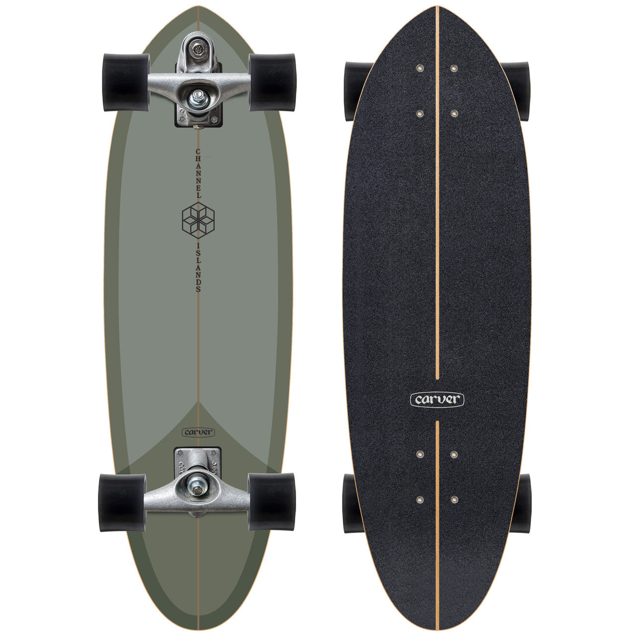 Carver x Channel Islands C7 Raw 32.5" Mid Sage Surfskate Complete (V5)