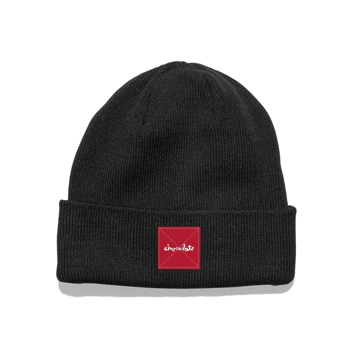 Chocolate Square Label Tight Cuff Beanie
