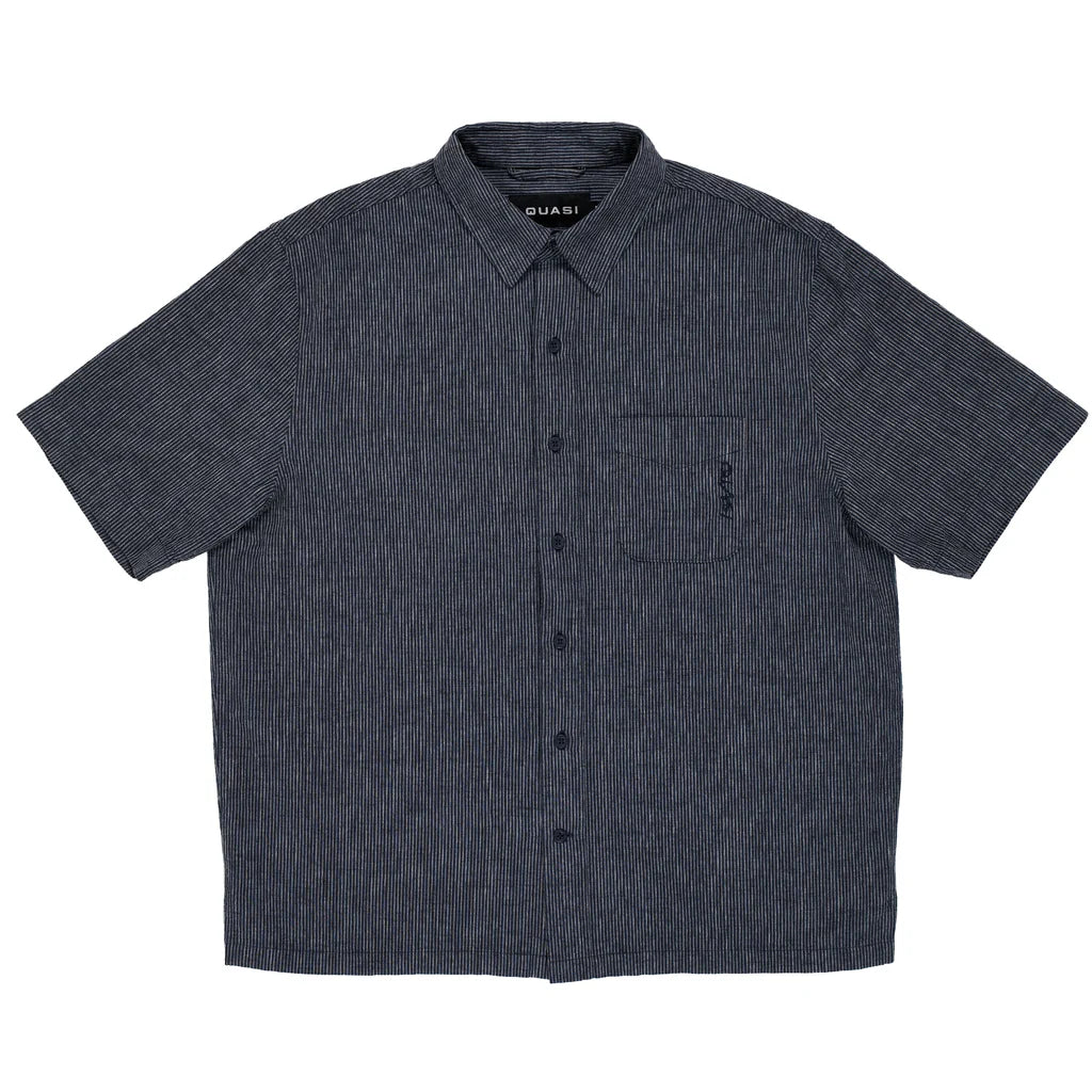 Quasi Kalvin Navy Stripe Button Up