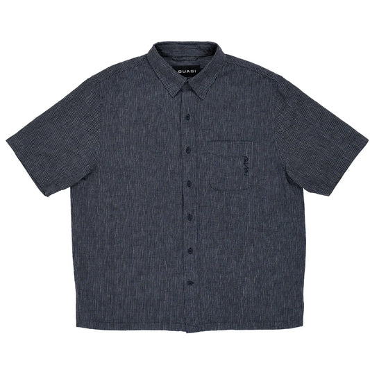Quasi Kalvin Navy Stripe Button Up