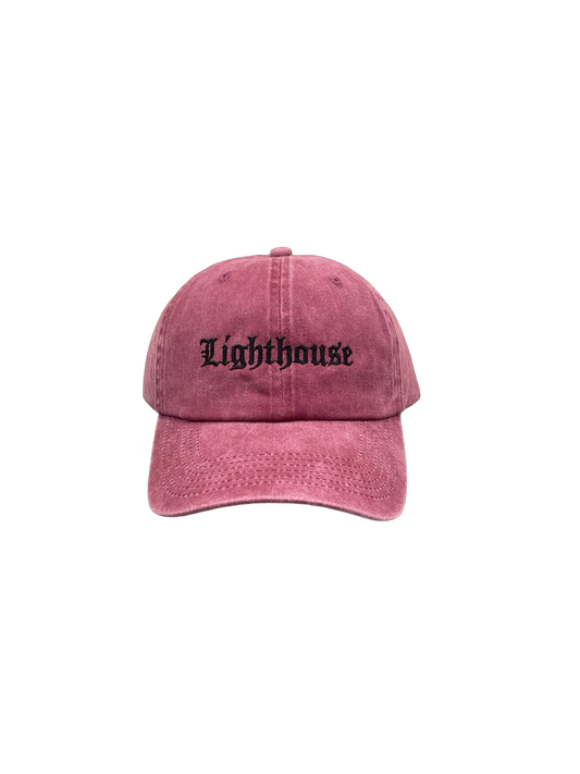 Lighthouse Old English Hat Washed Red