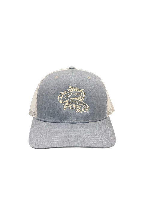 Lighthouse Flower Trucker Hat Grey/Light Grey