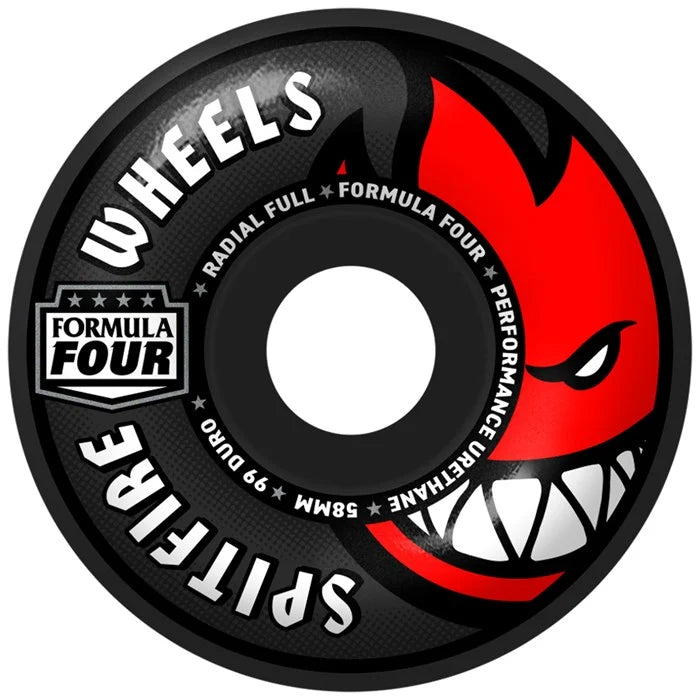 Spitfire Formula Four Radial Full Black 58mm