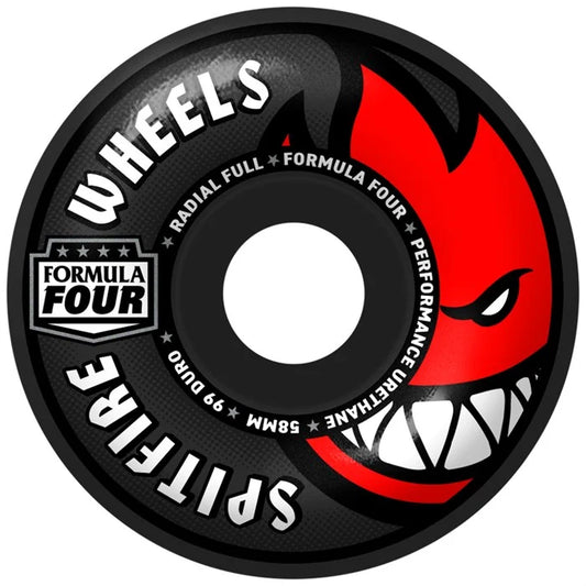 Spitfire Formula Four Radial Full Black 58mm