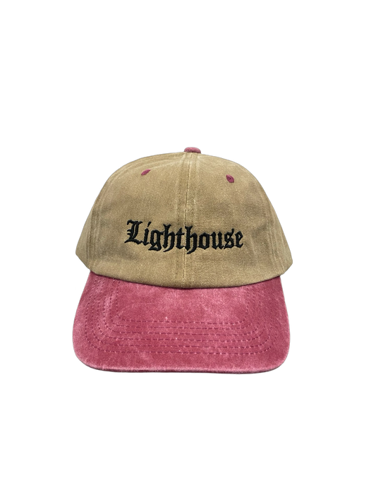 Lighthouse Old English Hat Washed Tan/Red