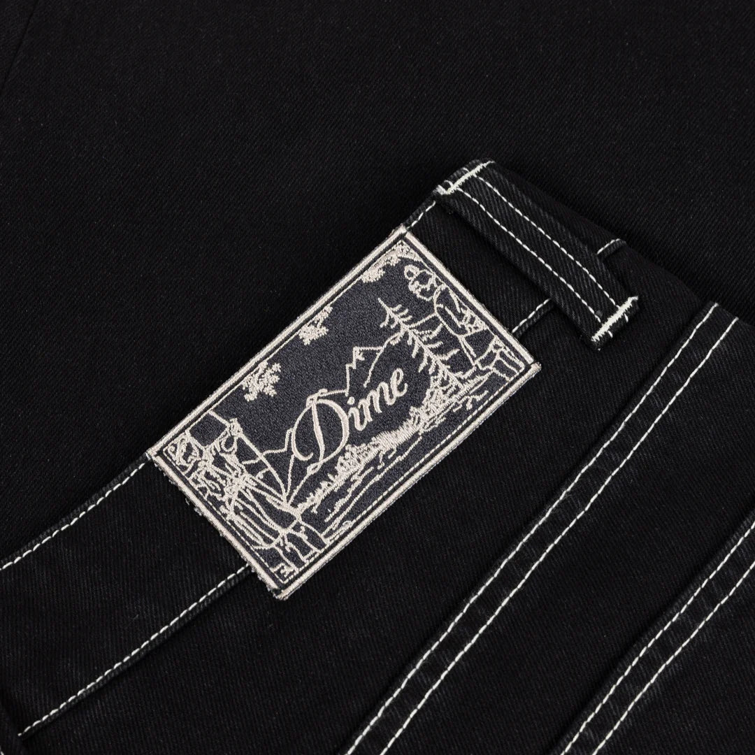 Dime Classic Baggy Denim Pant Black Contrast Stitch