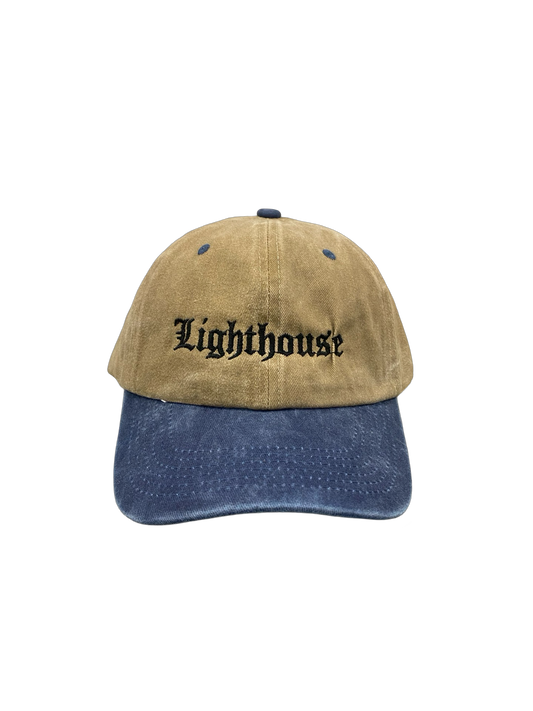 Lighthouse Old English Hat Washed Tan/Navy