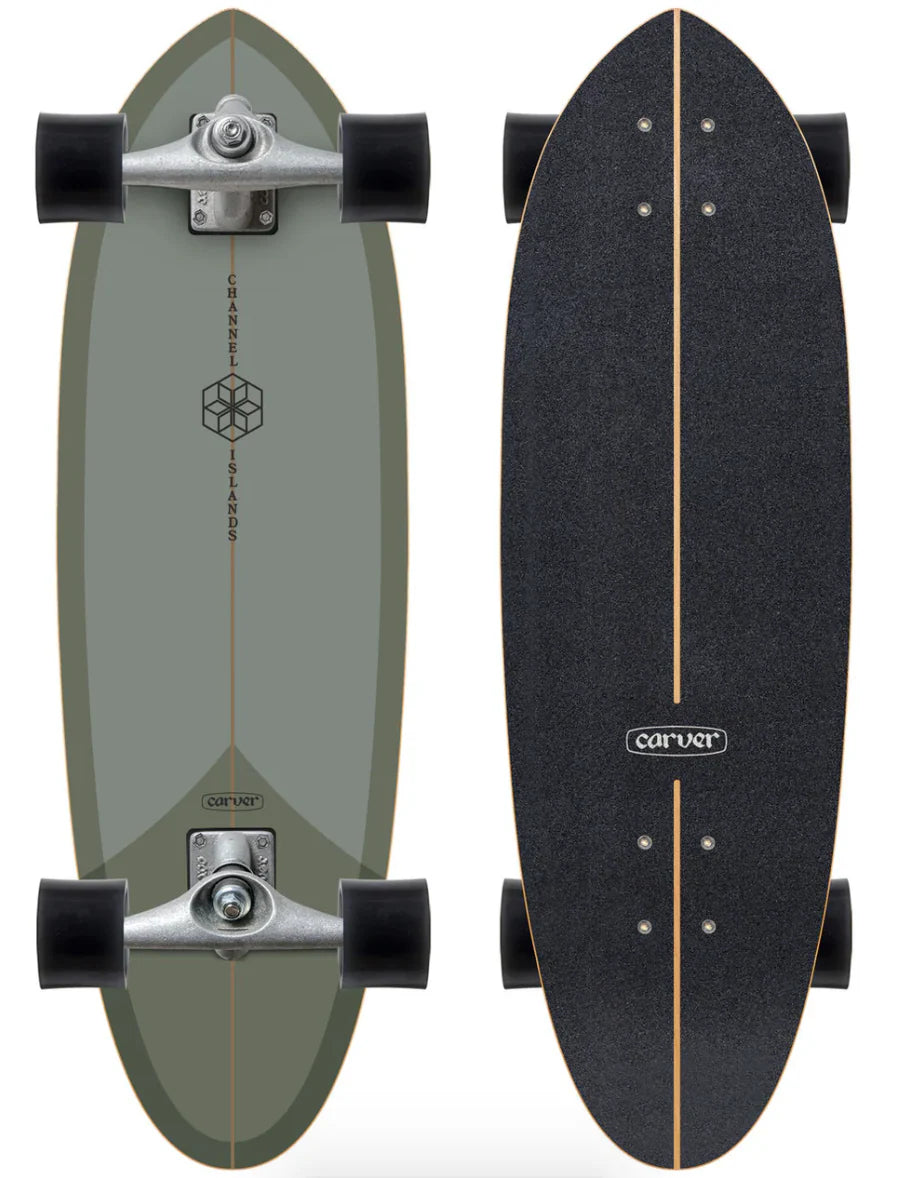 Carver x Channel Islands C7 Raw 32.5" Mid Sage Surfskate Complete (V5)