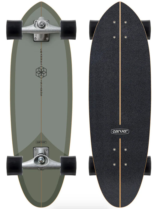 Carver x Channel Islands C7 Raw 32.5" Mid Sage Surfskate Complete (V5)