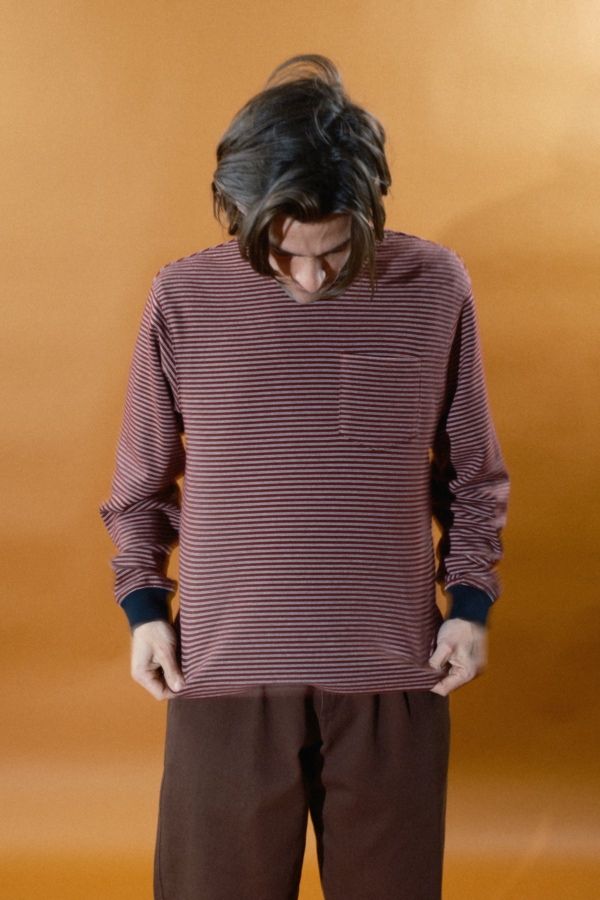 Quasi Linescreen Long Sleeve Pocket Tee