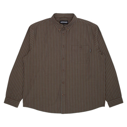 GX1000 Long Sleeve Button Down - Brown Stripe