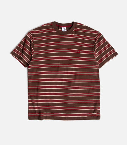 Camiseta con bolsillo de rayas polares (negro / verde)