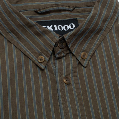 GX1000 Long Sleeve Button Down - Brown Stripe