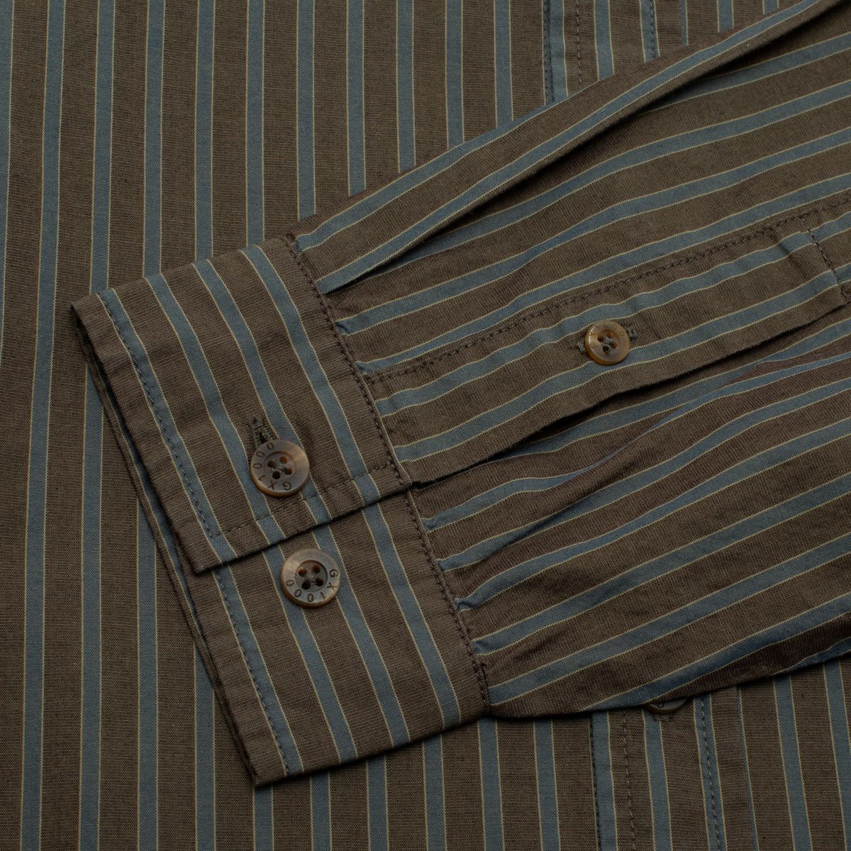 GX1000 Long Sleeve Button Down - Brown Stripe