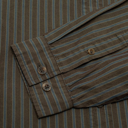 GX1000 Long Sleeve Button Down - Brown Stripe